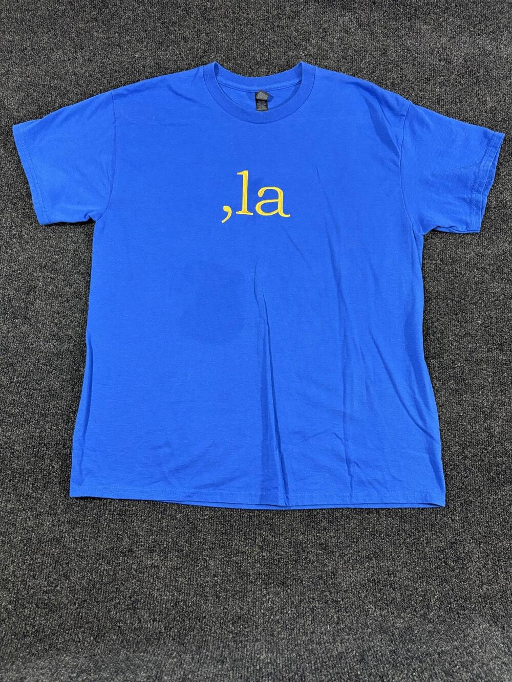 Gildan Shirt Mens L Blue DryBlend ,la Graphic Crew Neck Short Sleeve T Shirt